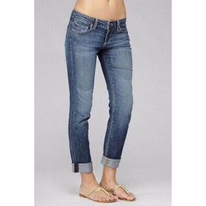 PAIGE Jimmy Jimmy Boyfriend Straight Leg Distressed Blue Jeans